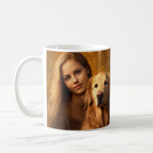 Cute golden retriever Best Dog Mom Ever Two Photo Coffee Mug