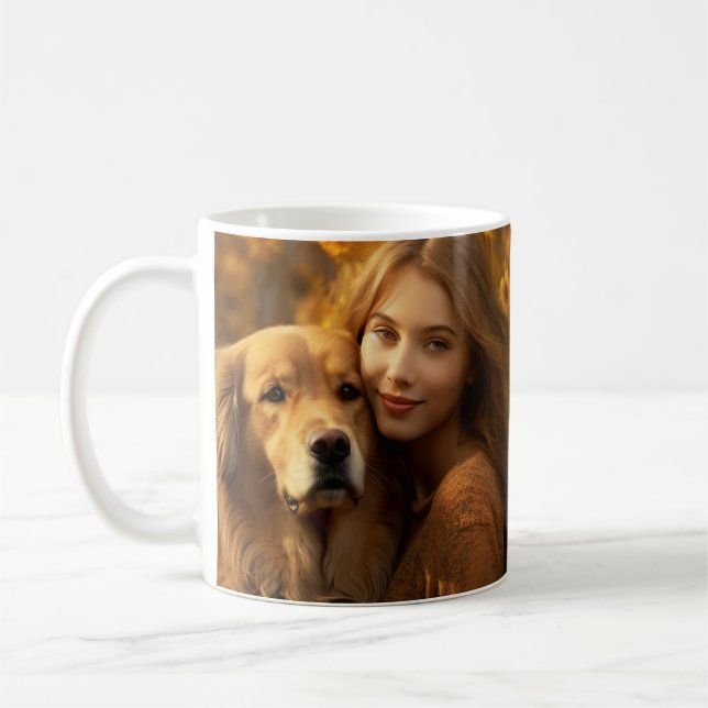 Cute golden retriever Best Dog Mom Ever Two Photo  Coffee Mug (Left)