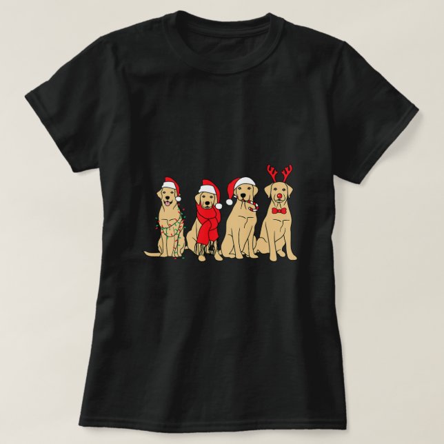 Cute Golden Retriever Christmas Golden Mom Holiday T-Shirt (Design Front)