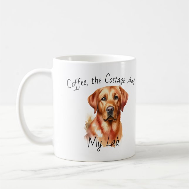 Cute Golden Retriever  Coffee Mug (Left)