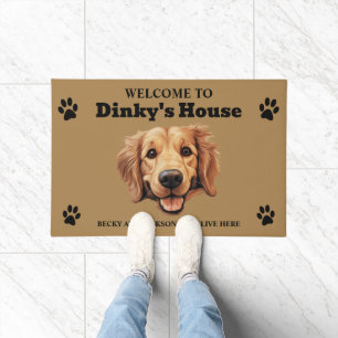 Cute Golden Retriever Dog Doormat