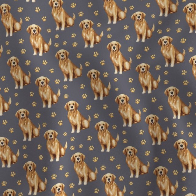 Cute Golden Retriever Dog Fabric (Creator Uploaded)