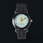 Cute Golden Retriever Dog Kids Watch<br><div class="desc">This cute kids watch features a beautiful golden retriever puppy illustration, with a place for you to add a name in a modern, minimalist font. A fantastic gift for any dog or dog lover, perfect to celebrate the arrival of a new pet!</div>