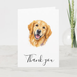Cute Golden Retriever Dog Photo Gratitude Note Card