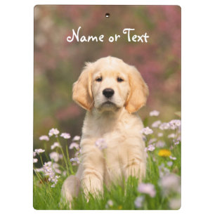 Cute Golden Retriever Dog Puppy Photo Personalized Clipboard