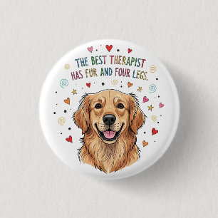 Cute Golden Retriever Doodle 1 Inch Round Button