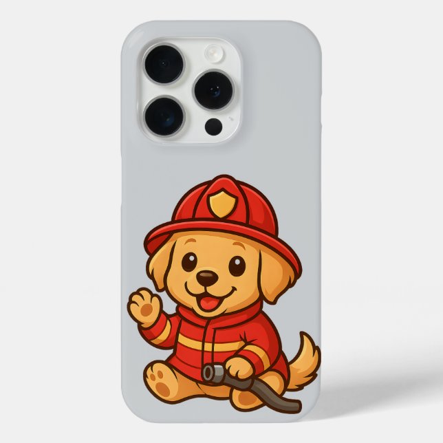 Cute Golden Retriever Firefighter Coques Tous les  (Verso)