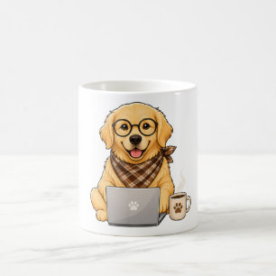 Cute golden retriever laptop coffee mug