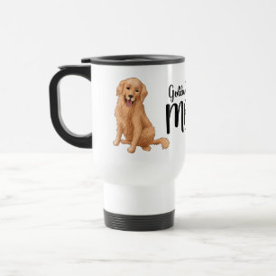 Cute Golden Retriever Mom Gift Cartoon Puppy Dog   Travel Mug