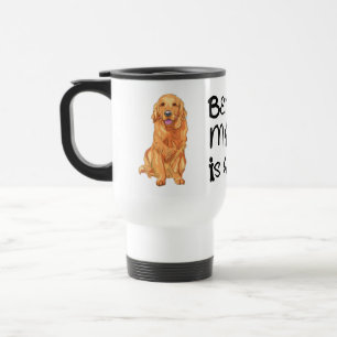 Cute Golden Retriever Mom Puppy Dog Love Travel Mug