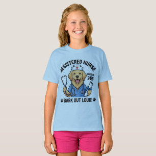 Cute Golden Retriever Nurse Graduation 2026 T-Shir T-Shirt