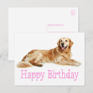 Cute Golden Retriever Puppy Dog Happy Birthday Postcard