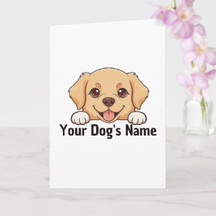 Cute Golden Retriever Puppy Lover Gift Kawaii Pet Card