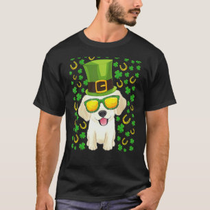 Cute Golden Retriever St Patricks Day Hat Shamrock T-Shirt