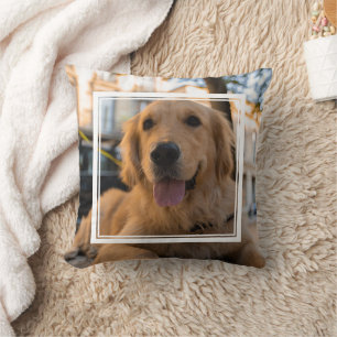 Cute Golden Retriever Throw Pillow