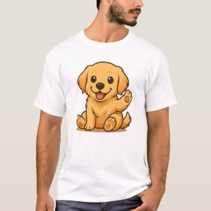 Cute Golden Retriever Unisex Man Woman Clothes T-Shirt