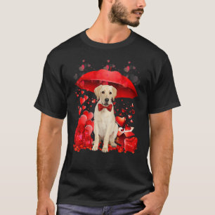 Cute Golden Retriever Valentine Hearts Umbrella Lo T-Shirt