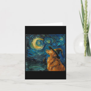 Cute Golden Retriever Witch _ Funny Dog Halloween Card