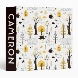 Cute Golden Woods Scene Pattern Binder