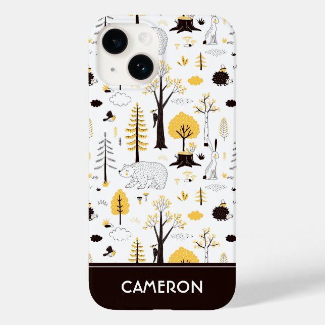 Cute Golden Woods Scene Pattern Case-Mate iPhone Case (Back)