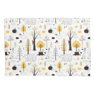 Cute Golden Woods Scene Pattern Pillowcase