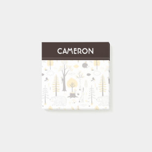 Cute Golden Woods Scene Pattern Post-it Notes