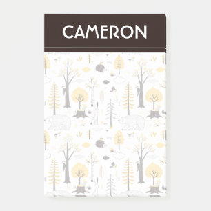 Cute Golden Woods Scene Pattern Post-it Notes