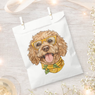 Cute Goldendoodle Dog Sunglasses Oranges Favour Bag