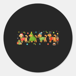 Cute Goldendoodle Dogs Christmas Lights Golden Classic Round Sticker