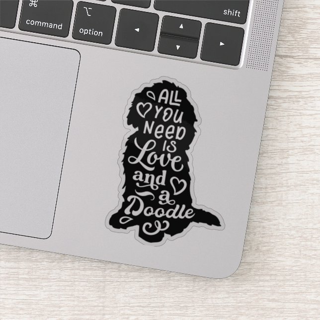 Cute Goldendoodle Labradoodle Love Sticker (Detail)