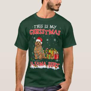 Cute Goldendoodle On Snow   Christmas Pajama  T-Shirt