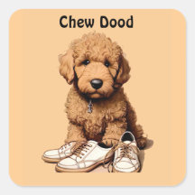 Cute Goldendoodle Puppy Dog With Shoes