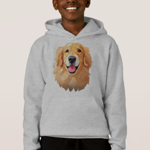 Cute goldenretriever Dog Happy Face Expression Dad