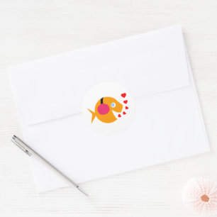 Cute Goldfish in Earmuffs Christmas Envelope Seals