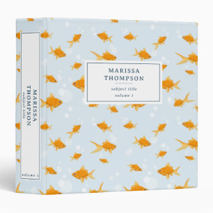Cute Goldfish Swimming in Water Binder