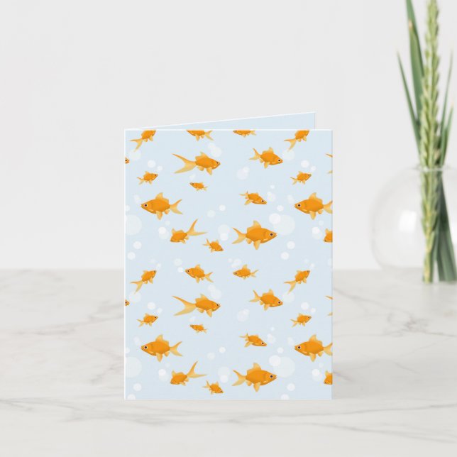 Cute Goldfish Swimming in Water Card (Front)