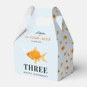 Cute Goldfish Swimming Water Kids Birthday Party Favor Box