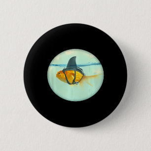 Cute Goldfish With A Shark Fin Fashion  2 Inch Round Button