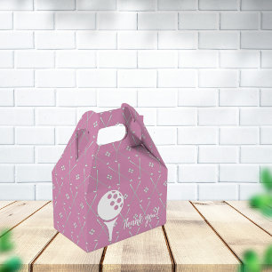 Cute Golf Ball Thank You Pink Favor Box