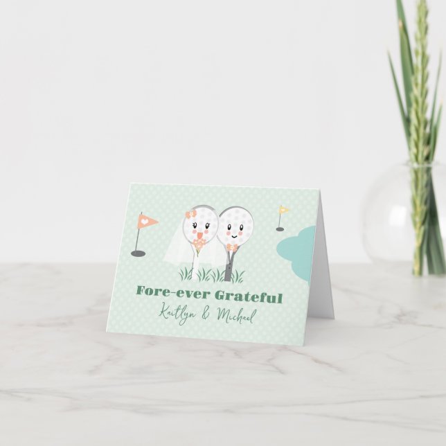 Cute Golf Ball Wedding shower Merci (Devant)