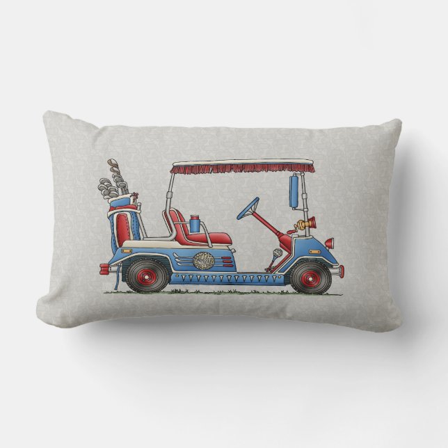 Cute Golf Cart Lumbar Pillow (Front)