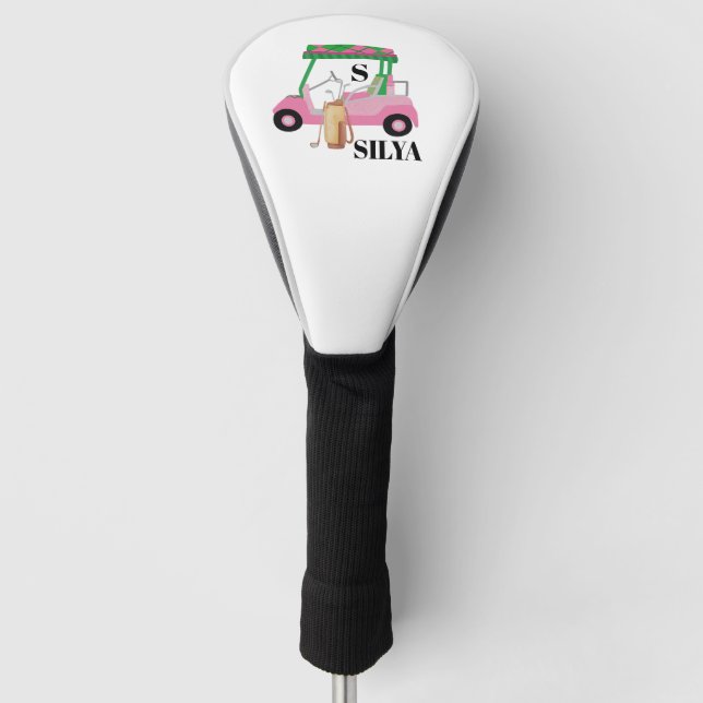 Cute Golf Cart – Minimal Summer Golf Head Cover (Front)