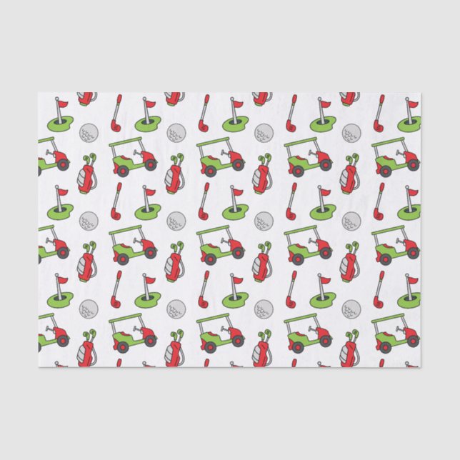 Cute Golf Christmas Tissue Paper (Front)