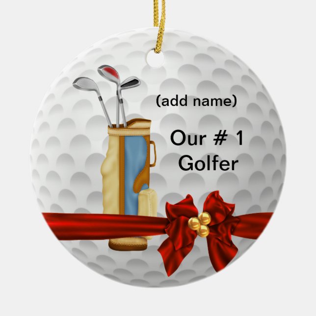 CUTE  GOLF HOLIDAY  Ornament (Front)