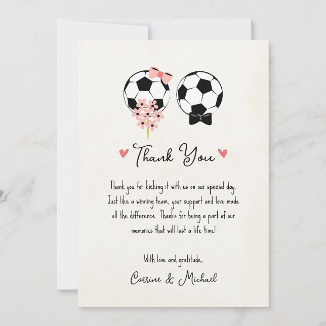 Cute Golf Themed Wedding Thank You Card with Photo (Back)