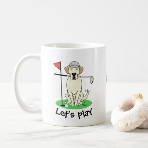 Cute Golf Yellow Labrador Retriever Dog Coffee Mug