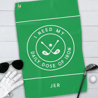 Cute Golfer Humour Golf Iron Sports Equipment Gree Towel