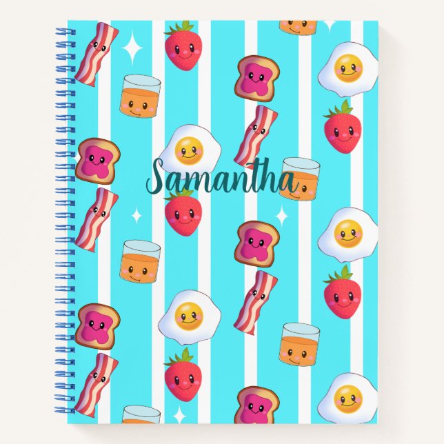 Cute Good Morning Delicious Breakfast  Notebook (Front)