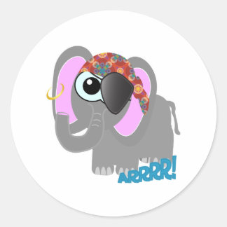 Cute Goofkins elephant pirate Classic Round Sticker