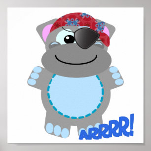 Cute Goofkins hippo pirate Poster